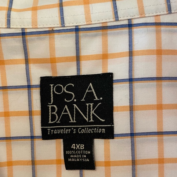 Jos. A. Banks Men’s short-sleeve button-down shirt, 100% cotton, size 4X, EUC - Picture 3 of 3